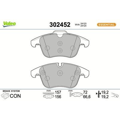 VALEO Bremsbelagsatz, Scheibenbremse 302452 Vorderachse für R AUTO JAGUAR