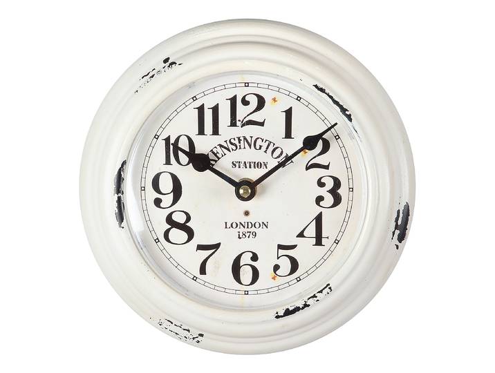 Horloge murale Kensington Tôle d’acier laquée 21 x 21 x 4cm Blanc