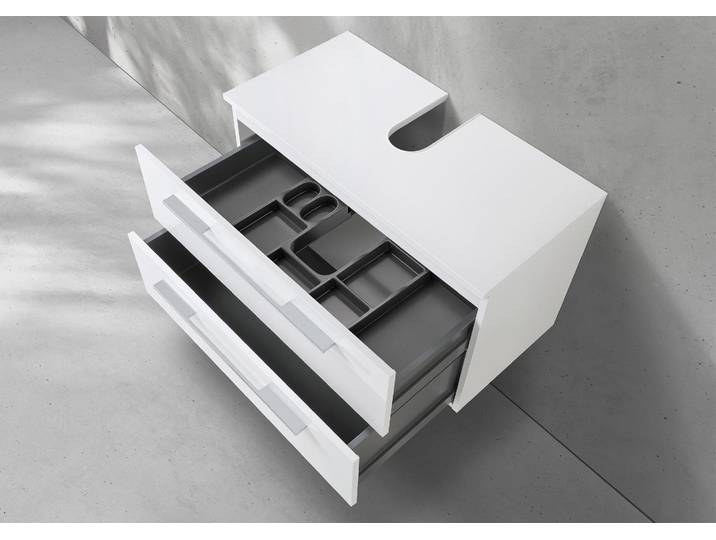 Universal Waschtischunterschrank Intarbad Deluxe+ nach Maß mit 2 Auszügen inkl. Kosmetikeinsatz
