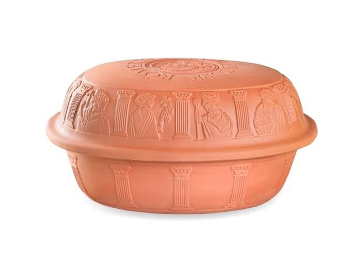 Römertopf Bräter MAXI 7 L Gänsebräter Naturton mit Deckel Für bis zu 8 Personen, ca. 42,5 x 32,5 cm, Dampfgarprinzip ohne Fett, backofenfest, wässern vor dem Garen, seit 1967