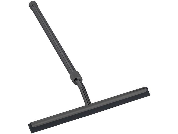 Wasserabzieher WENKO Teleskop , schwarz, B:26cm H:59cm L:3cm, Edelstahl, Gummi, Zinkdruckguss, Wasserabzieher, Wasserabzieher, ausziehbarer Duschabzieher und Badezimmerwischer mit Doppel-Gummilippe