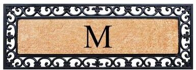 "A1 Home Collections Exclusive Hand Crafted Myla Monogrammed Entry Doormat, 18"" x 48"""