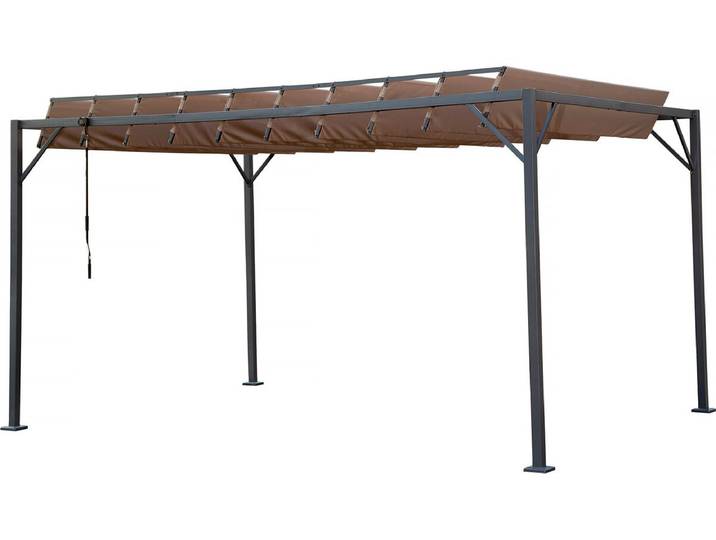 Pergola bioclimatique en tissu Lodge 3 x 4 m - Taupe