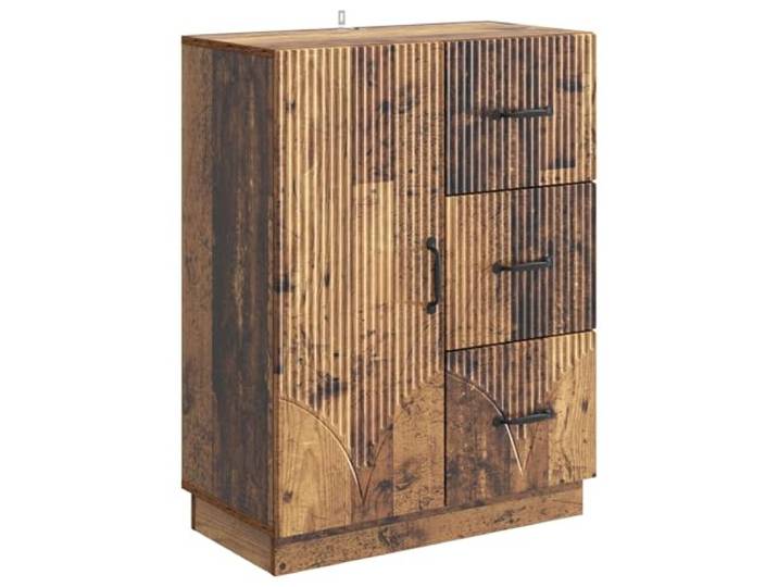 TEKGHUT Sideboard Altholz 66 x 34,5 x 87 cm Holzwerkstoff Fächer, Schubladen, große Regale, fürs Winter arbeiten, schlankes Design, einfache Montage, Abstauben mit trockenem Tuch