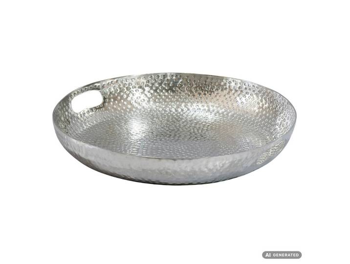 Livetastic Obstschale, Silberfarben, Metall, rund, 38x7x38 cm, lackiert, Geschirr, Schalen & Schüsseln, Obstschalen
