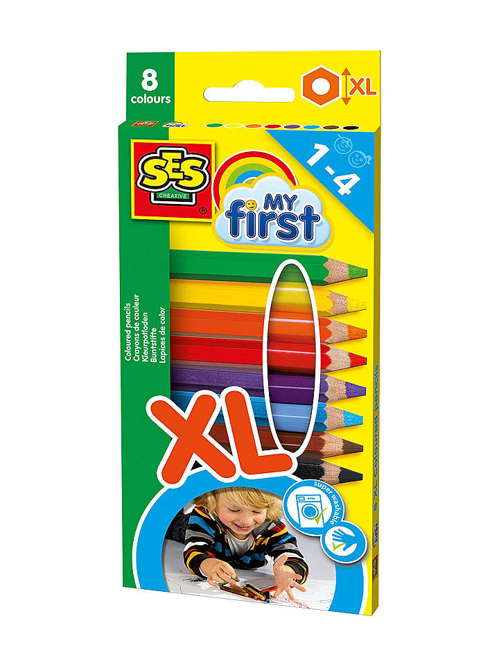 SES XL-Buntstifte "MyFirst" - ab 12 Monaten - 8 Stück - onesize
