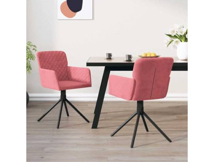 NLQMSU Esszimmerstühle, drehbar, Rosa, 2 Stück Elegantes Design, ergonomische Sitzfläche, Metall- und Sperrholzbein, täglicher Gebrauch