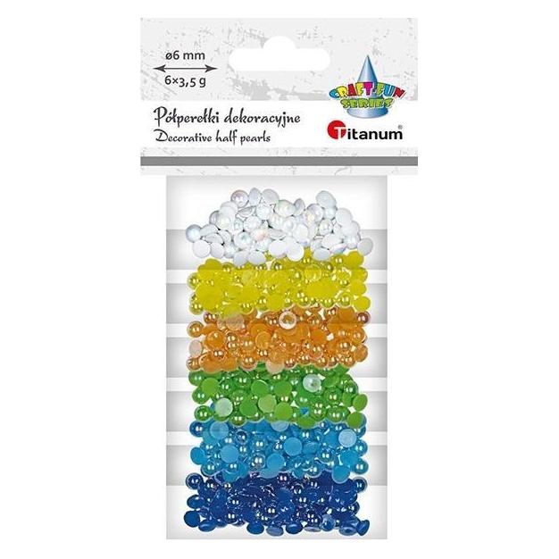Teka Halbkugelperlen aus Kunststoff, 6 Farben, 3,5 g (47995687)