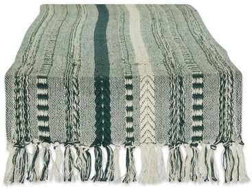 DII Black Braided Stripe Table Runner