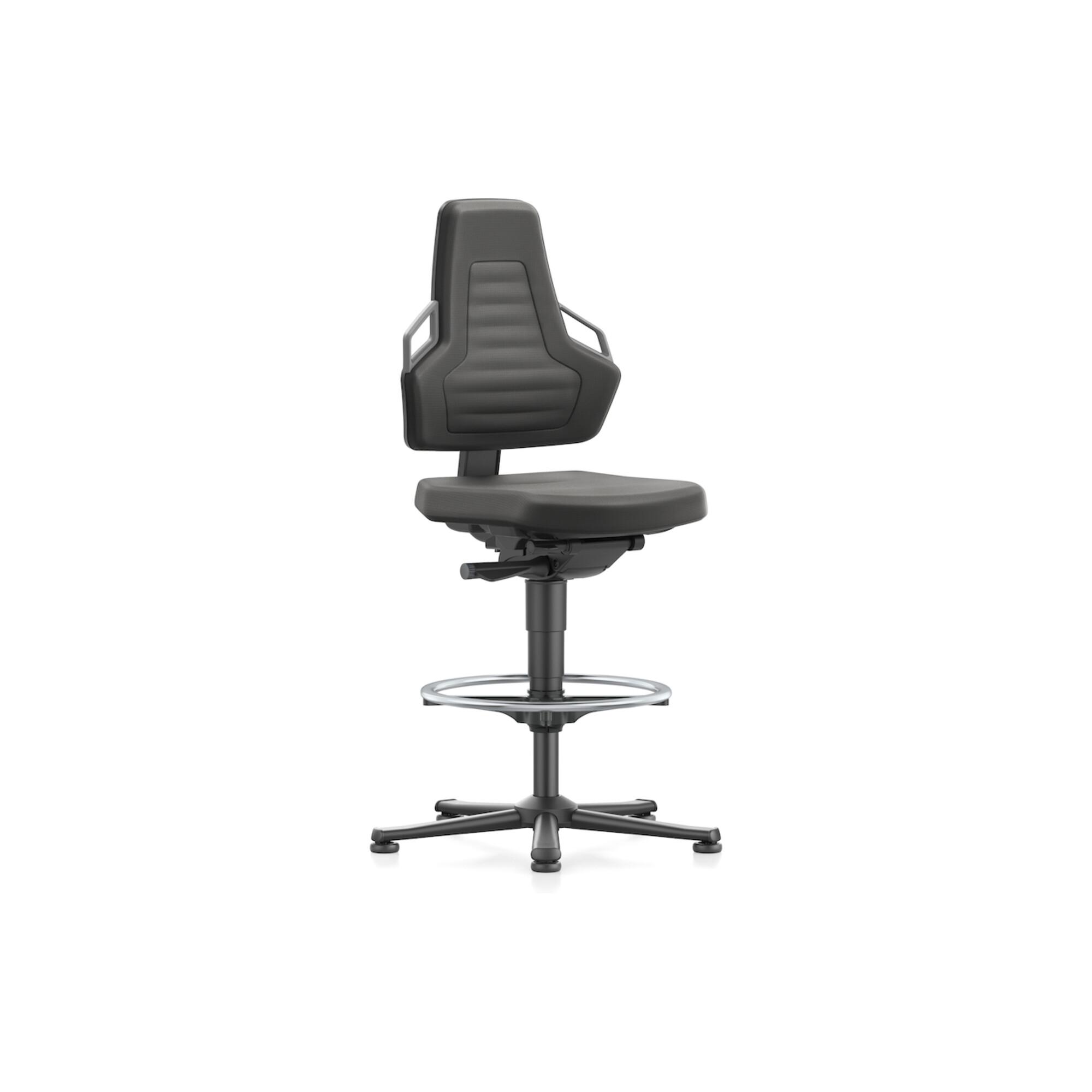 bimos Arbeitsdrehstuhl Nexxit Bodengleiter+Fußring Supertec-Gewebe schwarz 570-820mm ; Interstuhl (9031-SP01-3285)