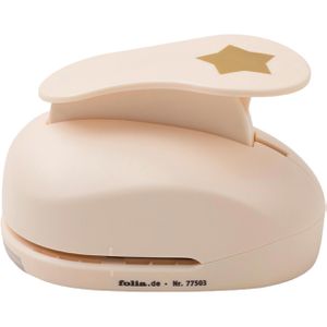Folia Motivstanzer 77503 Stern, groß, Ø 7,6 cm Motivgröße, creme, bis 220g/m²