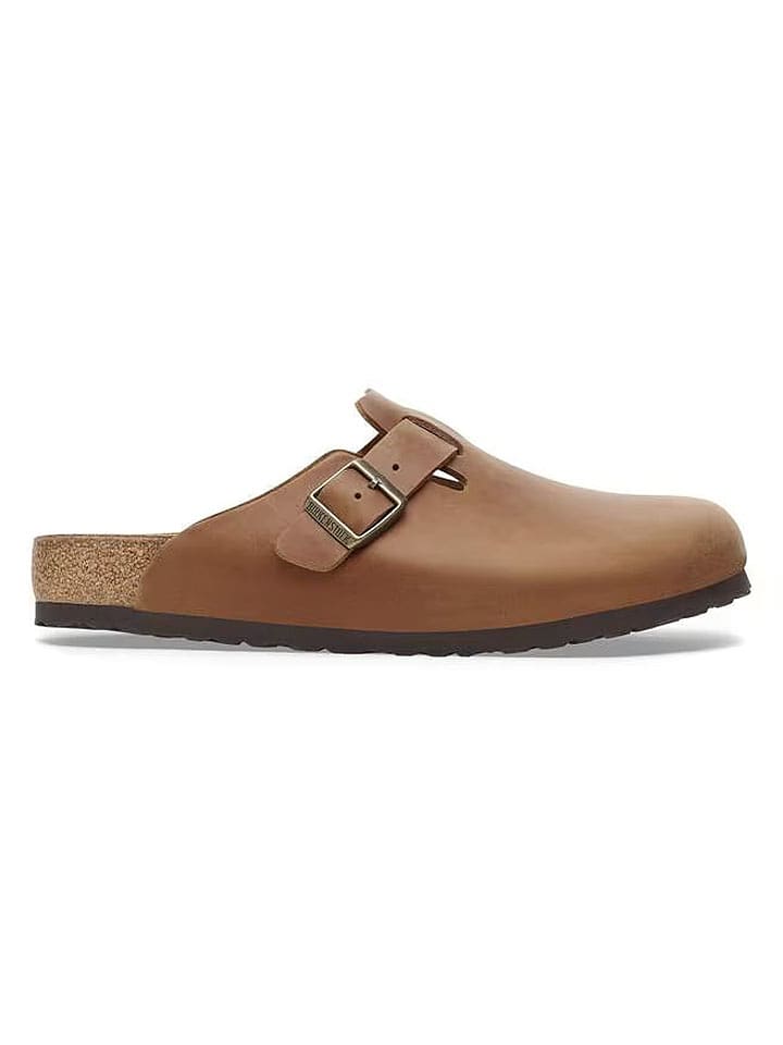 Birkenstock Leder-Clogs "Boston" in Hellbraun - 36