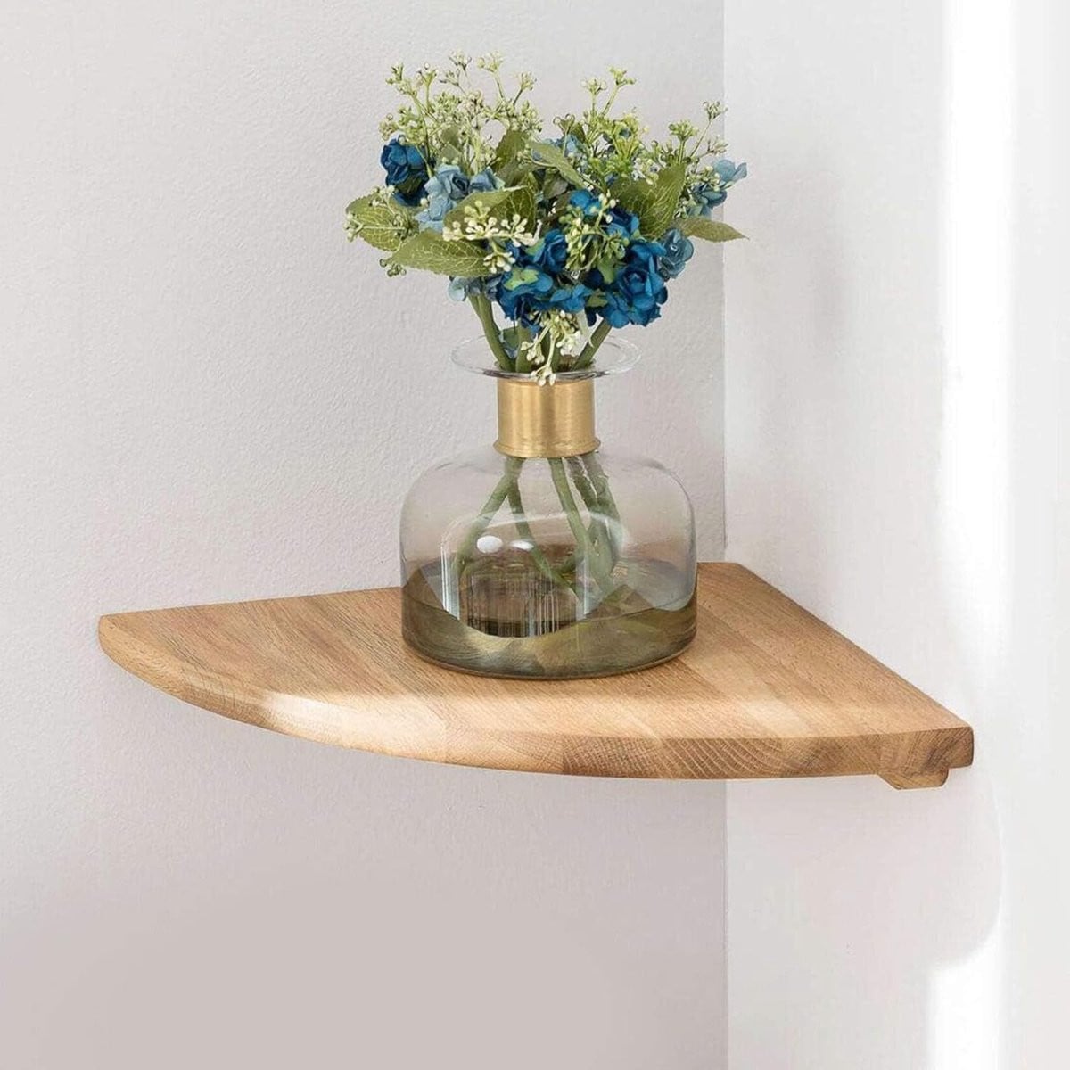 Omgoods Floating Wandplank van Eikenhout voor Hoekbevestiging