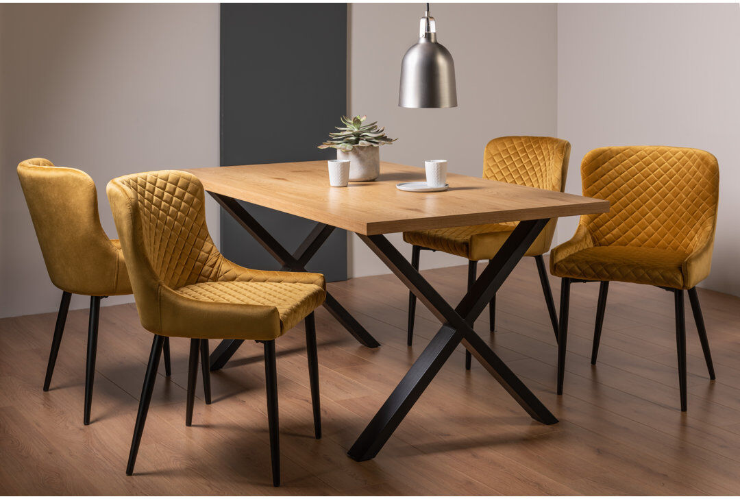 Hykkon 4 - Person Dining Set Mustard 4