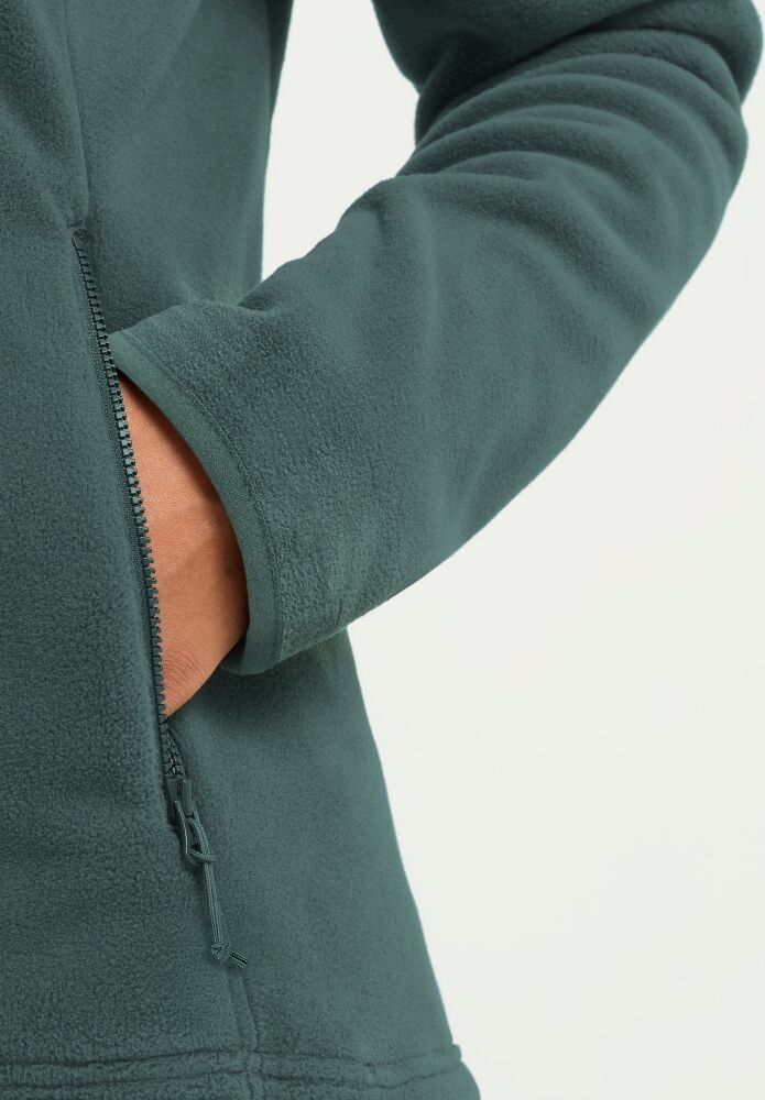 Fleecejacke JACK WOLFSKIN "TAUNUS 200 FZ W", Damen, Gr. S, sago palm, Fleece, Obermaterial: 100% Polyester. Futter: 100% Polyester, Jacken Fleecejacke, als sportlicher Midlayer, für Wandern und Freizeit, wärmend, Topseller