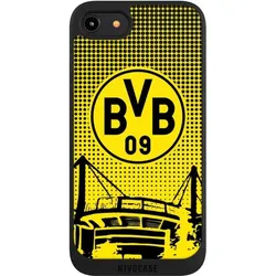 Nivocase Handyhülle für Apple iPhone 8 Hülle NIVOpure Case Schwarz BVB Borussia Dortmund Stadion (Apple iPhone 8), Smartphone Hülle, Schwarz