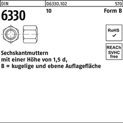 Sechskantmutter DIN 6330 FormB BM 18 SW 27 10 25 Stück