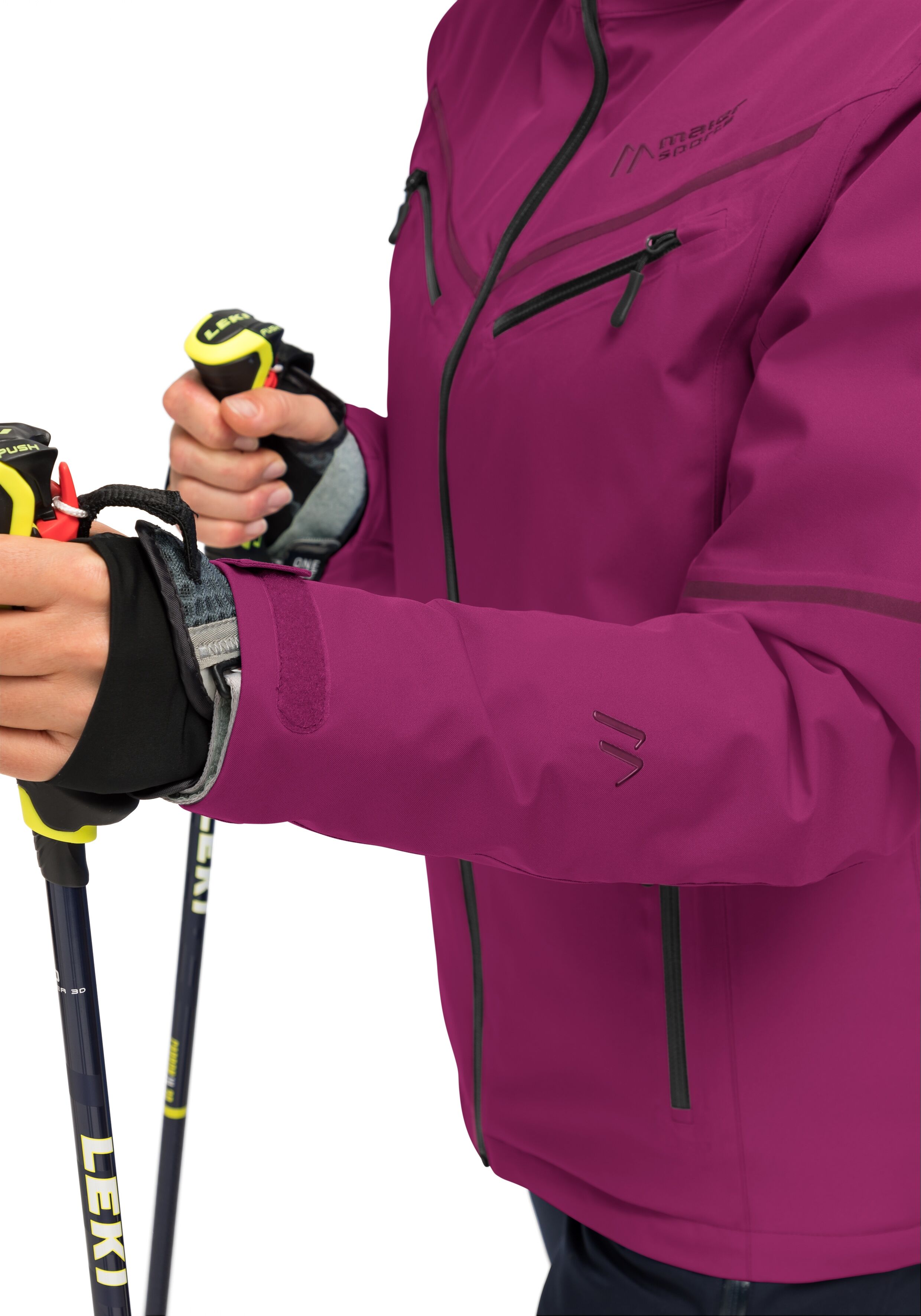 Skijacke MAIER SPORTS "Lunada", Damen, Gr. 36, pink (magenta), 100% Polyester, Rundhals, Jacken Skijacke, Damen Winterjacke, wind- und wasserdicht, 4 RV-Taschen, Regular Fit magenta 36