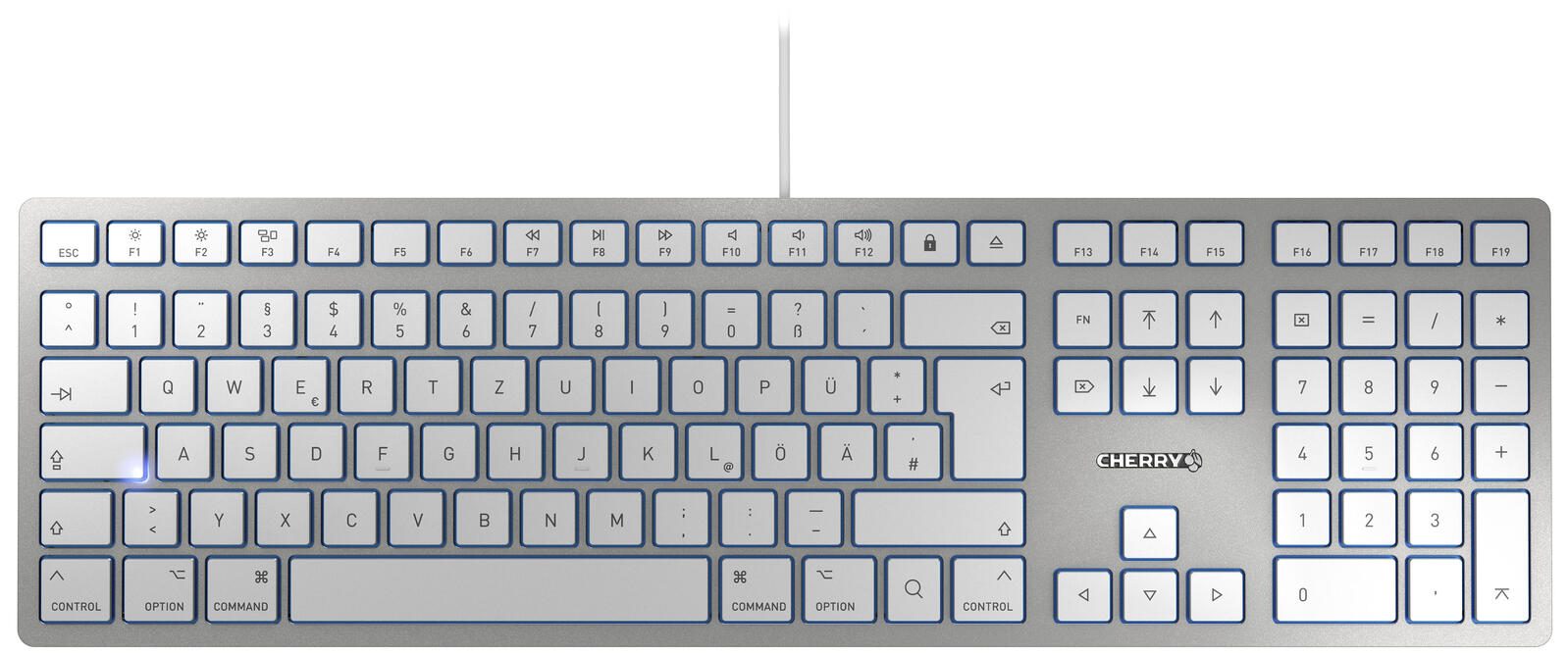 Cherry Tastatur kabelgebunden KC 6000 SLIM für MAC silber JK-1610DE-1