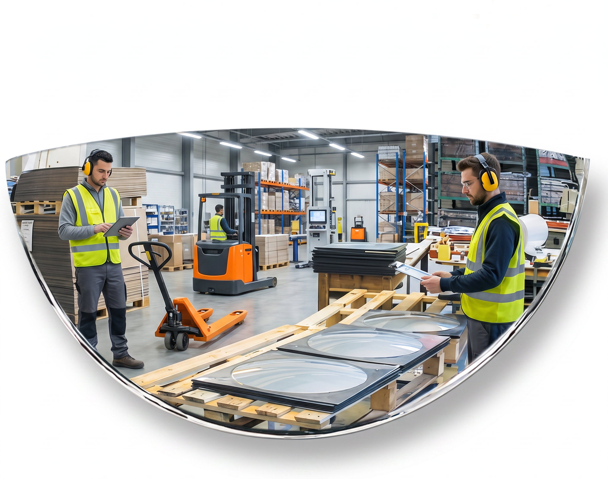 Vialux Hinterer Rückspiegel für Gabelstapler, 258 x 39 x 128 mm