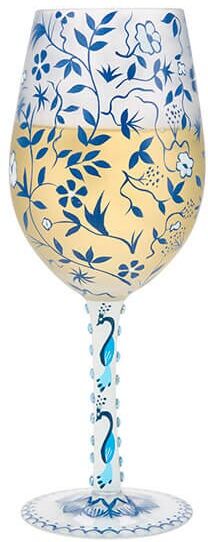 Lolita Blue Menagerie Wine Glass