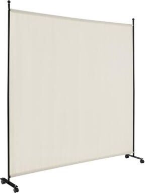 Costway 6 Feet Single Panel Rolling Room Divider with Smooth Wheels-White