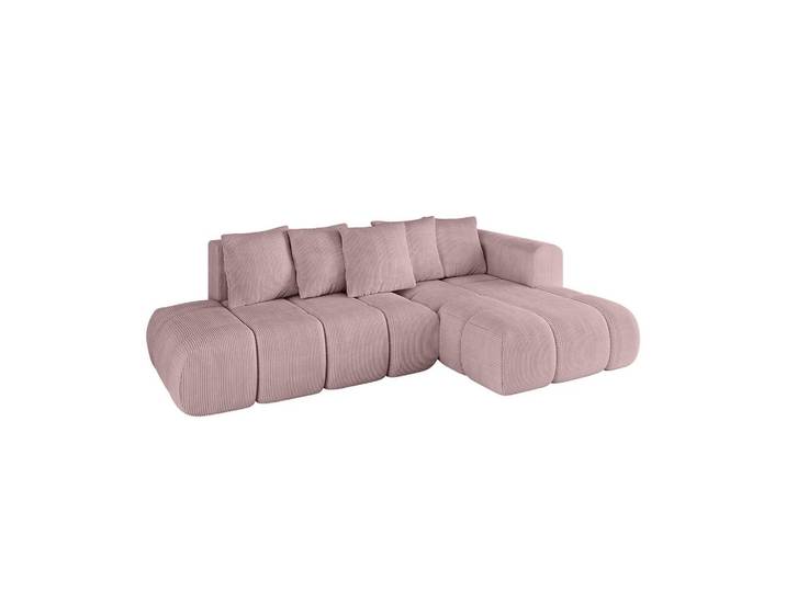 ECKSOFA Ottomane Rechts CLOUD-L-v1 280x185x90 Rosa Cord