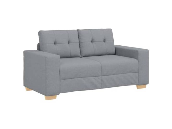 KUTYWEXFM Zweisitzer-Sofa Hellgrau 160x77x82 cm Polstersofa Couch Bequemer Zweisitzer mit dicker Schaumstoffpolsterung und Sperrholz-Armlehnen für Wohnzimmer, Schlafzimmer und Empfang.