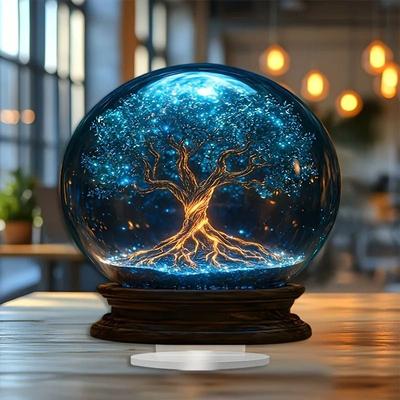 Uplifted Finds Crystal Starry Sky Blue Tree Acrylic 2D Flat Home Decoration Crystal Starry Sky Blue Tree Acrylic 2D Flat Home Decoration
