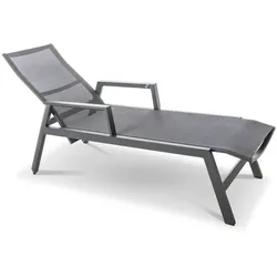 Gartenliege Deluxe Alu Aluminium Schwarz
