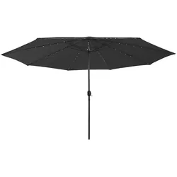 vidaXL Sonnenschirm mit LED-Beleuchtung 400 cm Schwarz