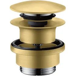 hansgrohe AXOR Ablaufventil, Push-Open, mit Überlaufloch, 51300950, Farbe: Brushed Brass