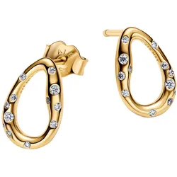 Pandora 264659C01 Ohrstecker für Damen Oval mit Steinen Besetzt Goldfarben