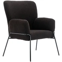 SVITA FREIA Loungesessel modern mit Armlehne Cocktailsessel Polsterstuhl Schwarz