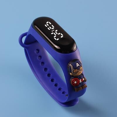 Discount Dollar Deals Fashion Mickey LED Childrens Watch For Girls Waterproof Sports Touch Screen Bracelet With Spiderman Doll Design white Md