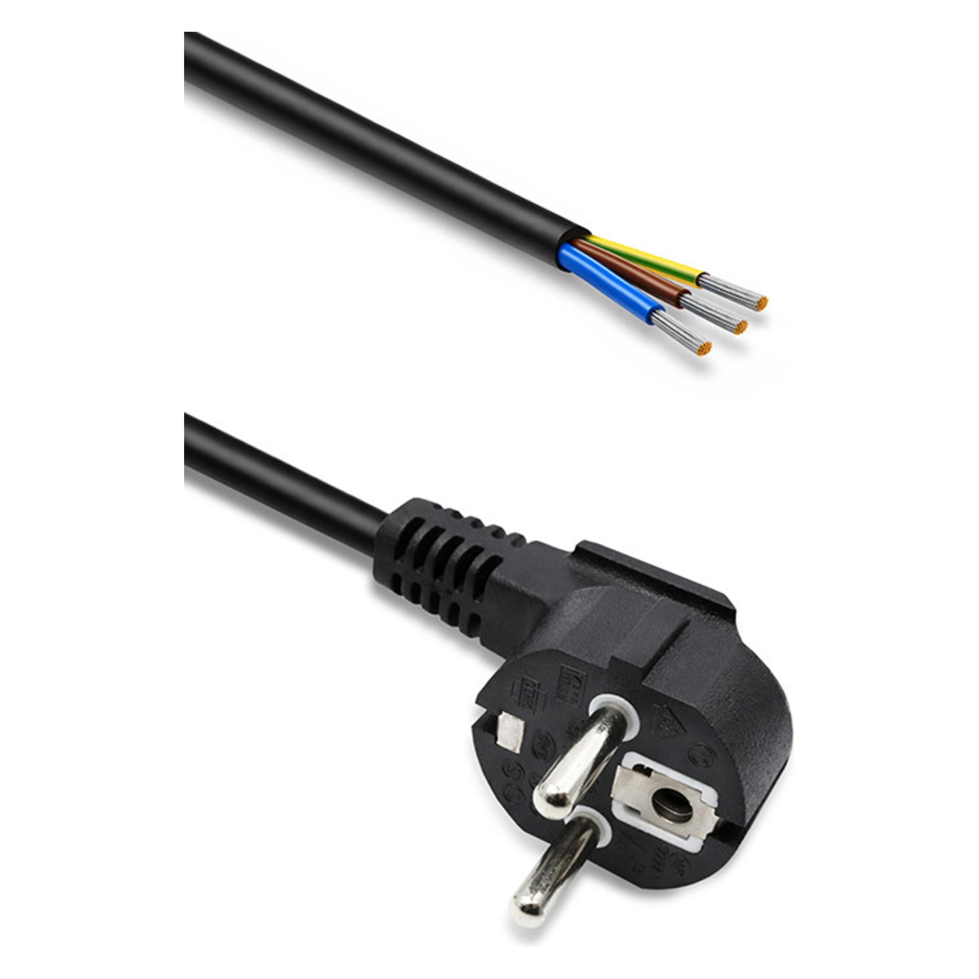 Qoltec Kabel HD5VV-F 3G0,75mm2 PVC 3m mit Erdung schwarz 230V (3 m, CEE 7/7) (54610)