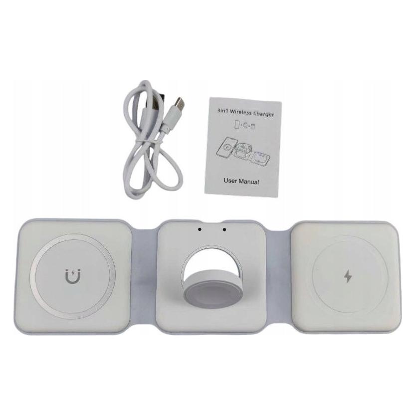 Ecobox Magsafe Drahtloses Ladegerät Weiss 3in1 15w (15 W) (35730)