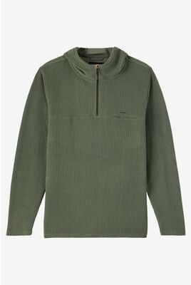 O'Neill s Trvlr Hooded Quarter Zip Long Sleeve Pullover in Dark Olive, Size Medium, Elastane/Polyester