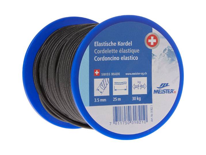 Elastische Kordel Schwarz ⌀ 3.5 mm