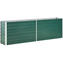 Helloshop26 - Hochbeet Pflanzkübel Blumenbeet Garten aus verzinktem Stahl 240 x 40 x 77 cm grün 02_0001102