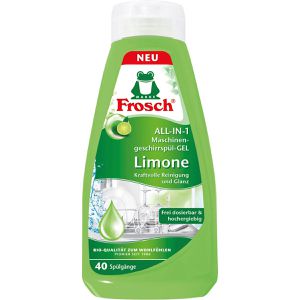 Frosch Spülmaschinengel Spül-Gel, All-in-1, Limone, Kraftvolle Reinigung, vegan, bis zu 40 Spülgänge, 650 ml