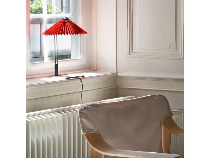 Design Tafellamp Matin 380, dimbaar, rood, Woon-/ Eetkamer, metaal, Design, tafellamp