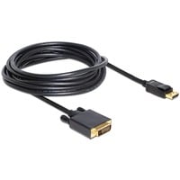 Adapterkabel DisplayPort 1.1 Stecker > DVI 24+1 Stecker schwarz, 5 Meter, passiv