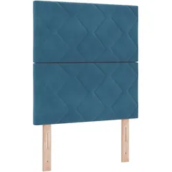 vidaXL Kopfteil Wandmontiert Geometrisch Dunkelblau 80 cm Samt