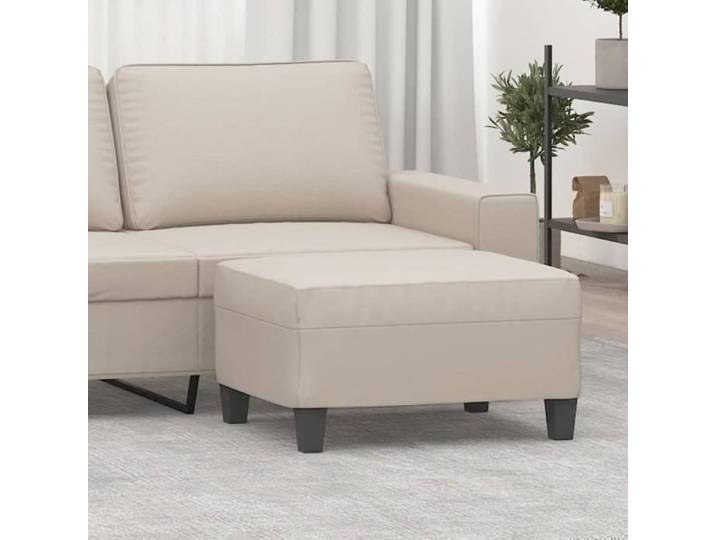 349365 Repose-pied Crème 70x55x41 cm Tissu microfibre