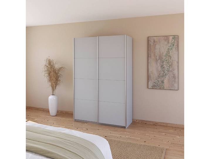 Armoire - Uni 136cm Gris/Gris soie