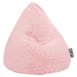 Sitting Point Sitzsack Beanbag fluffy hearts Stoff Rosa Rose L (Large)