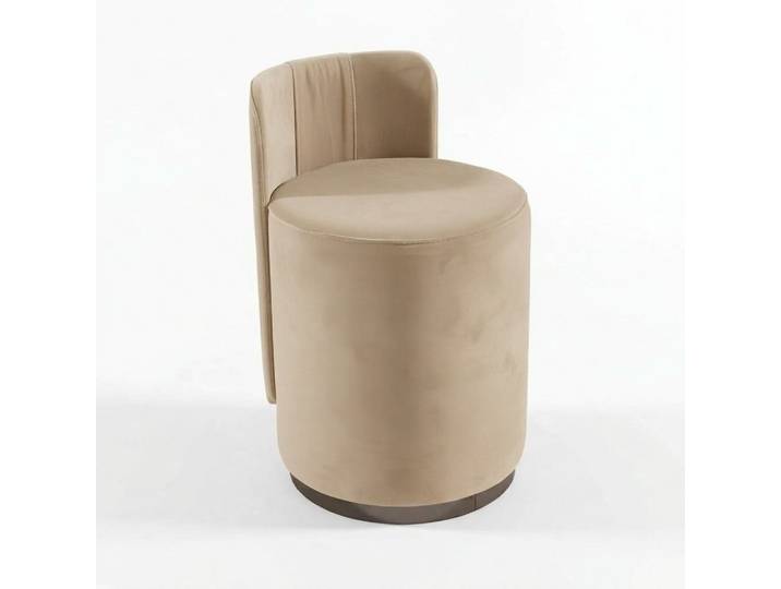 Xlmoebel Sitzhocker Luxus Design Sessel mit Ottomane und runder Polsterbank in Braun (mit Ottomane), Made in Europa