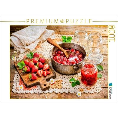 CALVENDO Puzzle Selbstgemachte Erdbeermarmelade im nostalgischen Kochtopf | 1000 Teile Lege-Größe 64x48cm Foto-Puzzle für glückliche Stunden