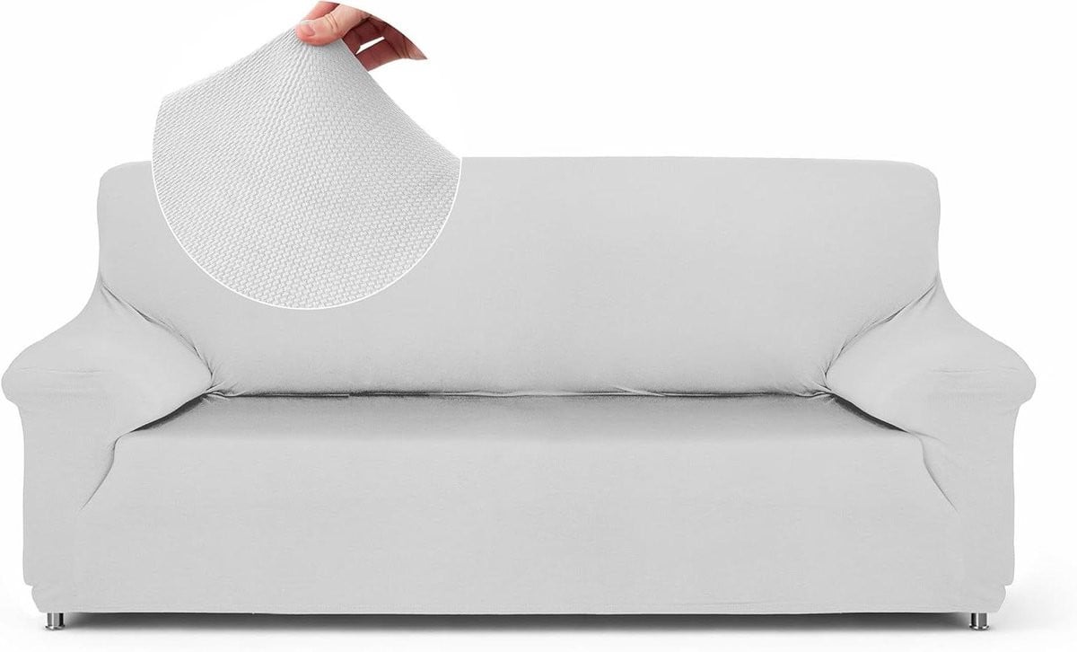 Wit Elastische Bankhoes voor Sofa - Universele Beschermhoes voor Meubels - 130-180 cm